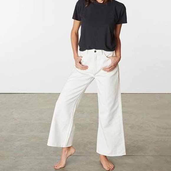 People Tree Denim - Host Pick 🤩 Cream Wide Leg Denim. Organic Cotton!